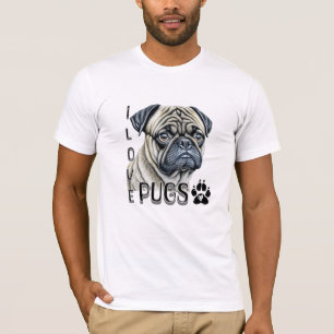 I Love Pugs Cute Dog Owners T-Shirt