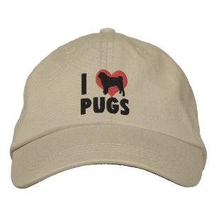 I Love Pugs Embroidered Hat