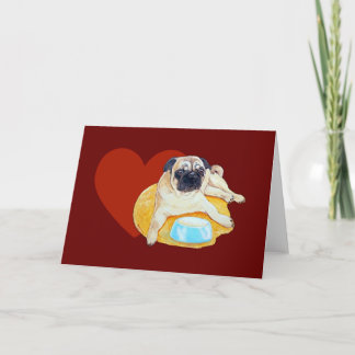 I Love Pugs Greeting Card