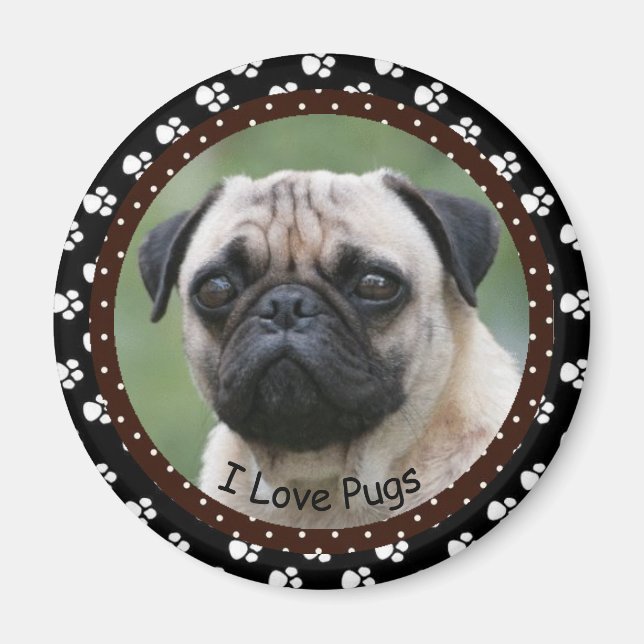 I love Pugs Magnet (Front)