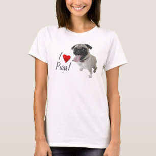 I love Pugs photo T-shirt