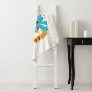 I Love Pugs! Sherpa Blanket