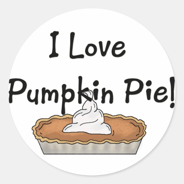 I Love Pumpkin Pie Stickers (Front)