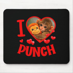 I love punch cute baby monkey punch  mouse pad