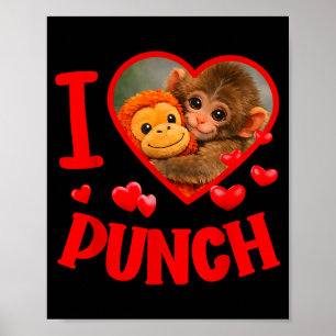 I love punch cute baby monkey punch  poster