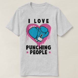 I Love Punching People Boxing Funny Humour Tee