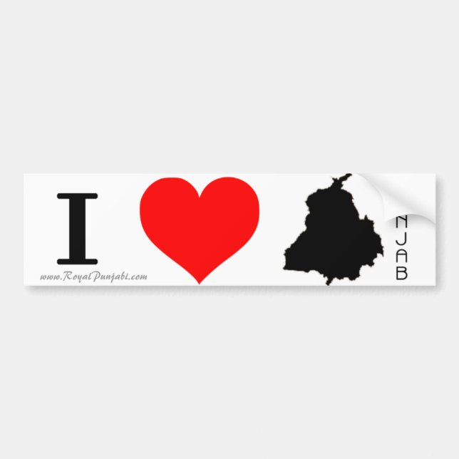 I love Punjab Bumper Sticker (Front)