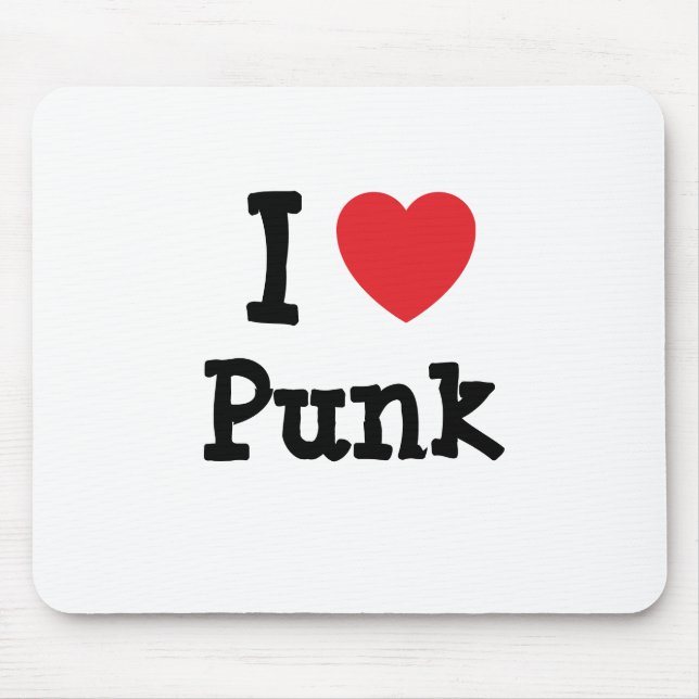I love Punk heart custom personalised Mouse Pad (Front)