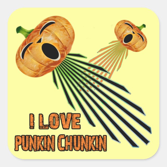 I Love Punkin Chunkin Square Sticker (Front)
