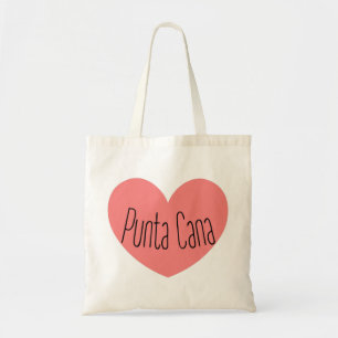 I Love Punta Cana Pink Heart Tote Bag