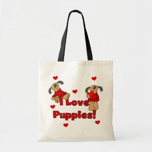 I Love Puppies Tshirts and Gifts Tote Bag