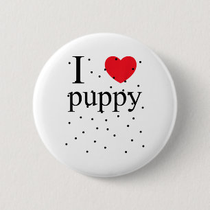 I Love Puppy Shirt Dog Pet Owner Adopt Puppy Love  6 Cm Round Badge