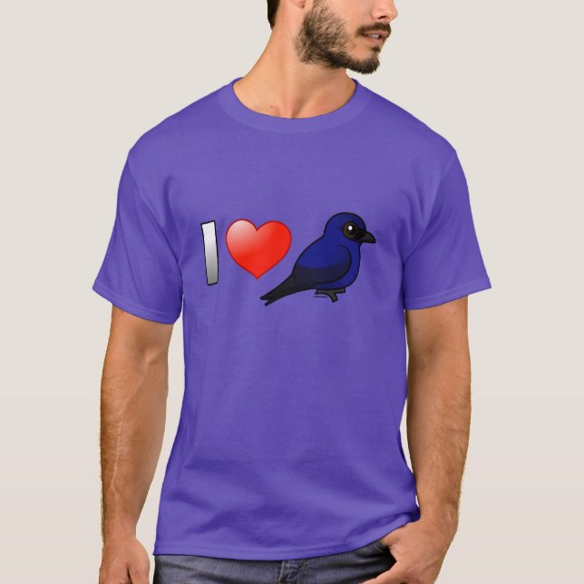 I Love Purple Martins T-Shirt (Front)