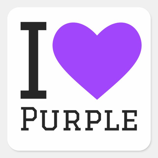 I love purple square sticker (Front)