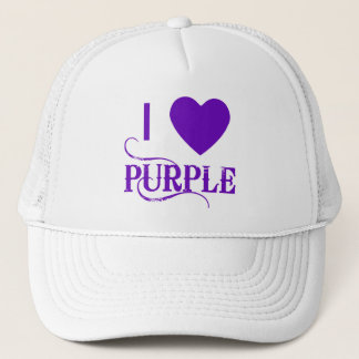 I Love Purple with Purple Heart Trucker Hat