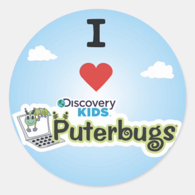 I Love Puterbugs Classic Round Sticker (Front)