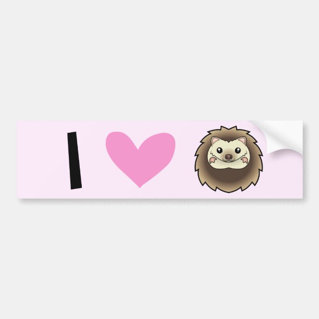 I Love Pygmy Hedgehogs Bumper Sticker (Front)