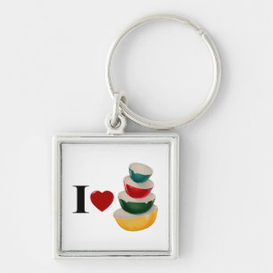 I Love Pyrex Key Ring