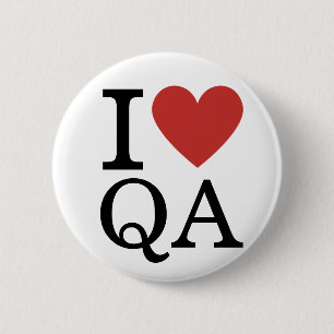 I ❤️ Love QA - Quality Assurance Dept. Pin Button