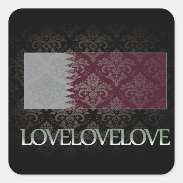 I love Qatar Cool Square Sticker (Front)