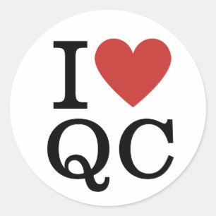 I ❤️ Love QC Quality Control Staff CUSTOM Classic Round Sticker