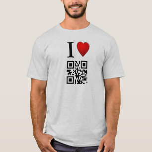 I Love QR Code T-Shirt Template