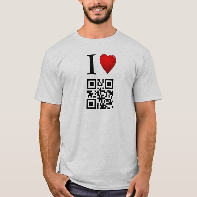 I Love QR Code T-Shirt Template (Front)