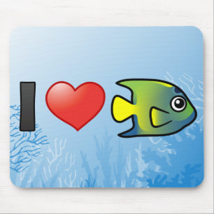 I Love Queen Angelfish Mouse Pad