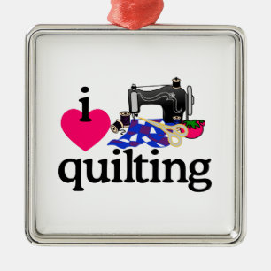 I Love Quilting Metal Tree Decoration