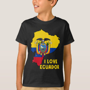 I Love Quito Hello Ecuador Map Flag Proud Ecuadori T-Shirt
