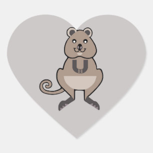 I love QUOKKAS - Wildlife - Marsupial Heart Sticker
