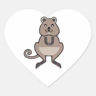 I love QUOKKAS - Wildlife - Marsupial - Nature Heart Sticker