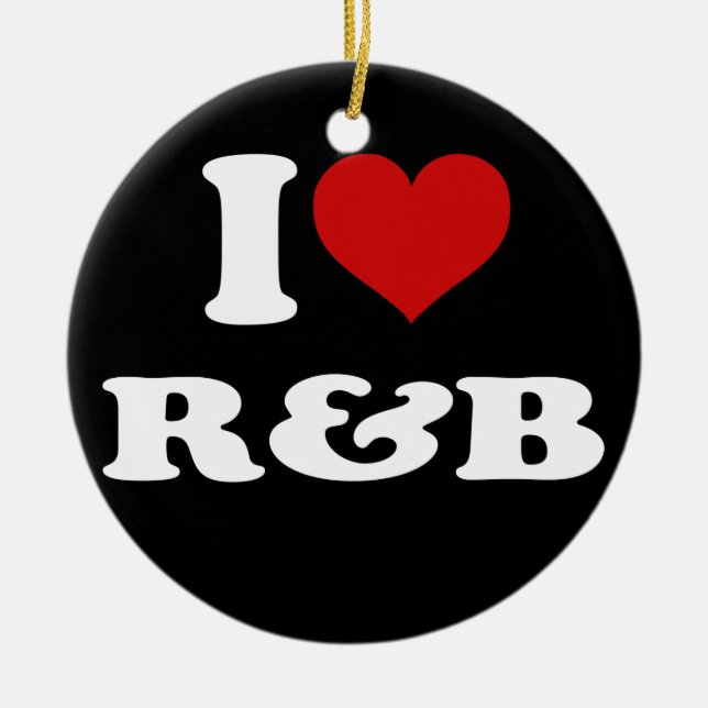 I Love R&B Ceramic Tree Decoration (Front)