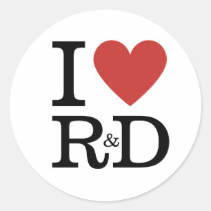 I ❤️ Love R&D (for Employees) CUSTOMIZABLE Classic Round Sticker
