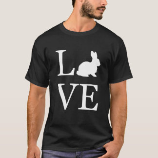 I Love Rabbit Bunny Silhouette Animal Lover White T-Shirt