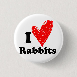 I love Rabbits 3 Cm Round Badge