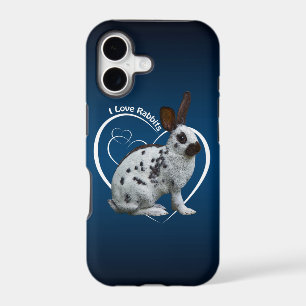 I Love Rabbits iPhone 5 Case (Blue/Black)