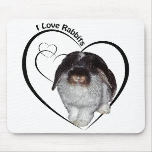 I Love Rabbits Mousemat
