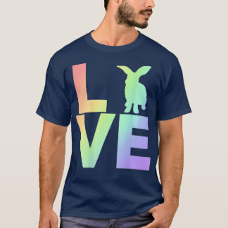 I Love Rabbits Rainbow Rabbit Silhouette BACK T-Shirt