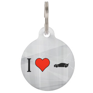 I Love Racing Cars Pet Tag