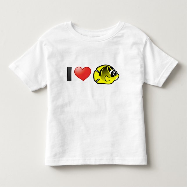 I Love Racoon Butterflyfish Toddler T-Shirt (Front)