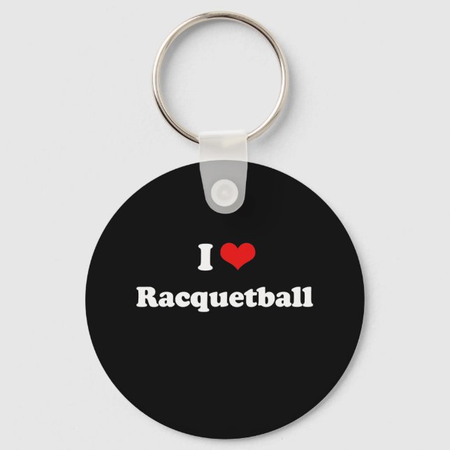 I Love Racquetball Tshirt Key Ring (Front)