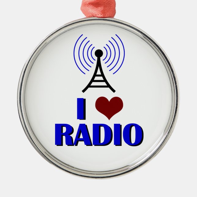 I Love Radio Metal Tree Decoration (Front)