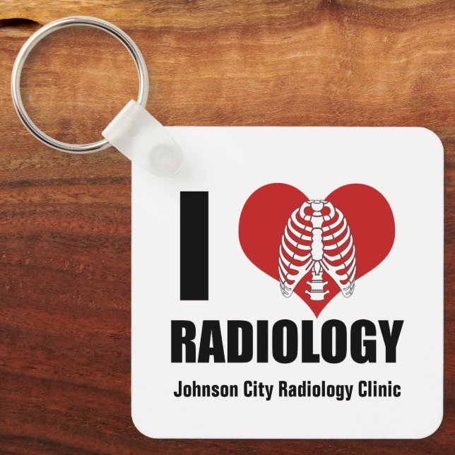 I Love Radiology Cool Custom Radiologist Clinic Key Ring (Front)