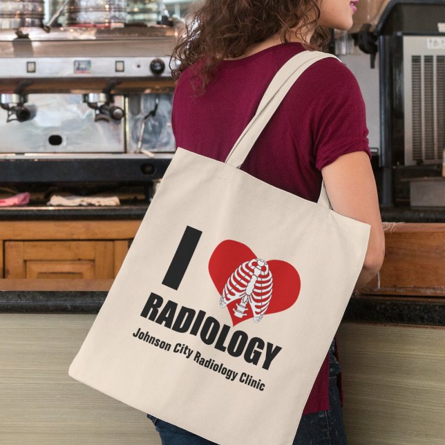I Love Radiology Cool Custom Radiologist Clinic Tote Bag (Creator Uploaded)