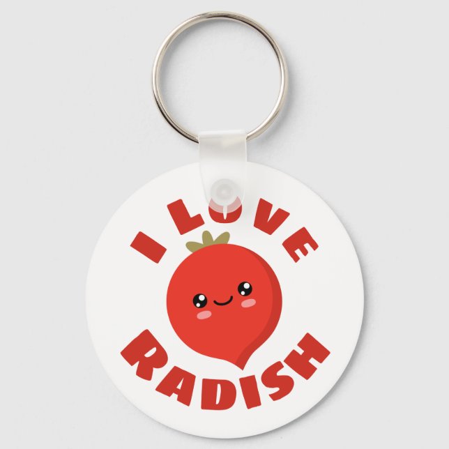 I love Radish Key Ring (Front)