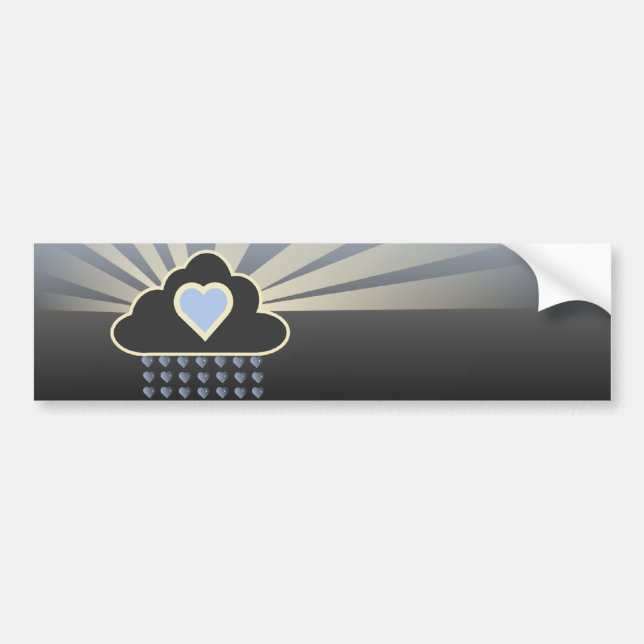 I Love Rain Clouds Bumper Sticker (Front)