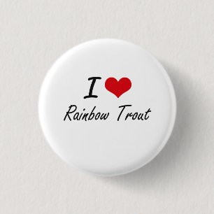 I Love Rainbow Trout artistic design 3 Cm Round Badge