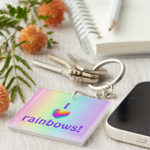 I Love Rainbows Keychain