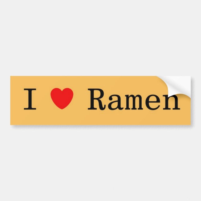 I Love Ramen Bumper Sticker (Front)